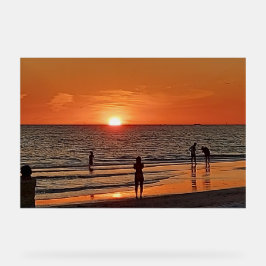 Señal Acrílica Sunset Beach Wall Art Coastal Ocean Decor