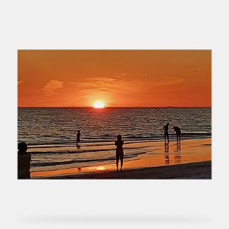 Señal Acrílica Sunset Beach Wall Art Coastal Ocean Decor