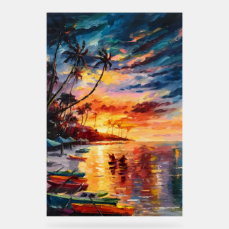 Señal Acrílica Sunset Paradise Glow