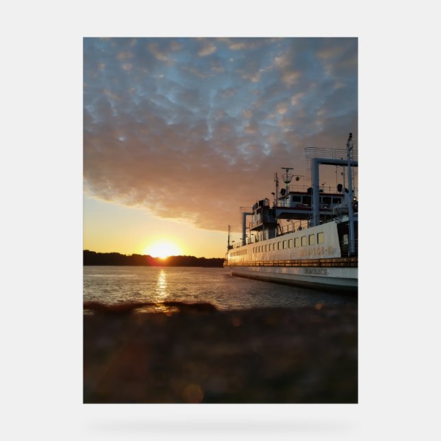 Señal Acrílica Sunset Ship Water (Anverso)
