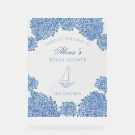 Señal Acrílica Sweet Coastal Blue Bridal Shower Welcome Sign