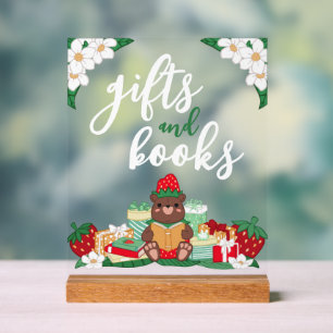 Señal Acrílica Sweet Red Strawberry Bear Regalos Libros Baby Show