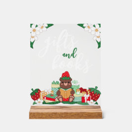 Señal Acrílica Sweet Red Strawberry Bear Regalos Libros Baby Show