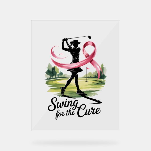 Señal Acrílica Swing for the Cure Golf Breast Cancer (Anverso)