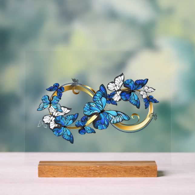Señal Acrílica Symbol Infinity of Blue Morpho Butterflies (Neutral )