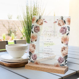 Señal Acrílica Tabla Boho Rosa Signature Cocktail Boda