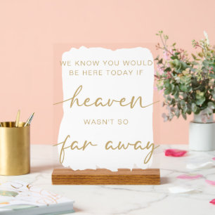 Señal Acrílica Tabla de memoria Boda simple