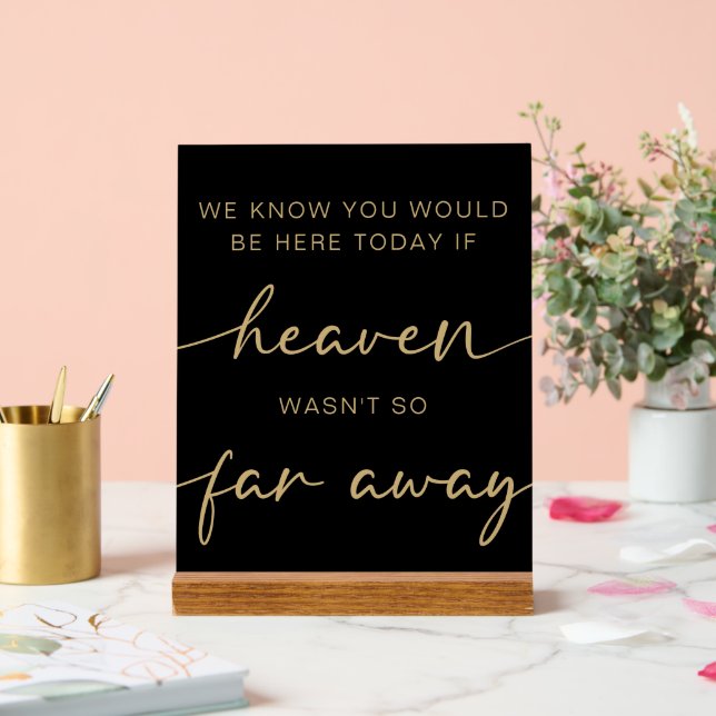 Señal Acrílica Tabla de memoria Boda simple de oro negro (Boda)