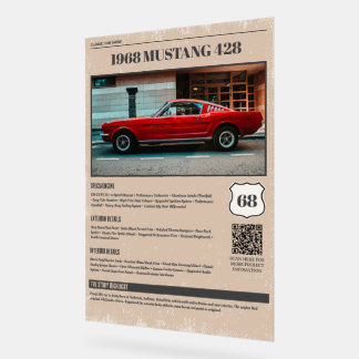 Señal Acrílica Tablero de especificaciones de exhibición de autos