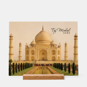 Señal Acrílica Taj Mahal Agra India Acuarela Viaje