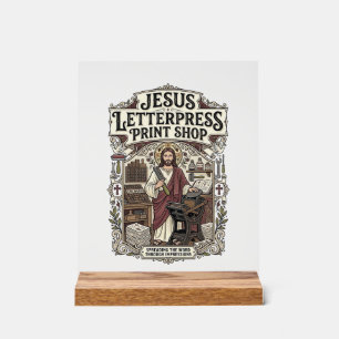 Señal Acrílica Taller de Impresión Jesus Letterpress Jesus Letter