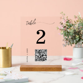 Señal Acrílica Tarjeta de lugar de tabla de Boda Minimalista de c