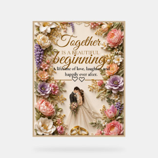 Señal Acrílica Tarjeta de lujo editable para invitación de boda