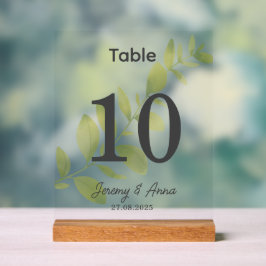 Señal Acrílica Tarjeta de número de tabla de Boda floral acuarela