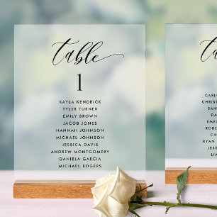 Señal Acrílica Tarjeta de Plan de Asientos de Boda con Mesa Chic 