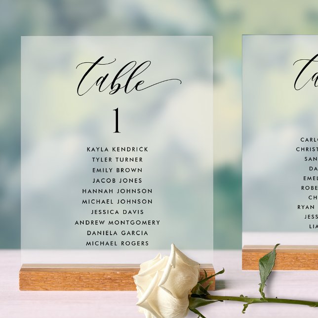 Señal Acrílica Tarjeta de Plan de Asientos de Boda con Mesa Chic  (Subido por el creador)