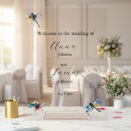Señal Acrílica Tarjeta postal de invitación a la boda de la libél