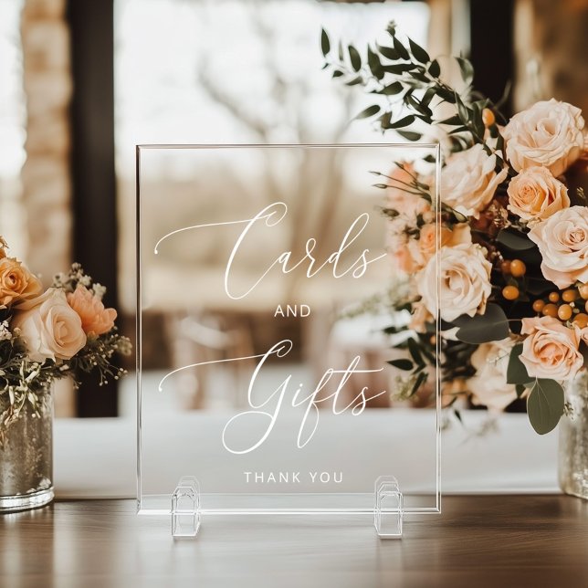 Señal Acrílica Tarjetas blancas minimalistas y regalos (Subido por el creador)