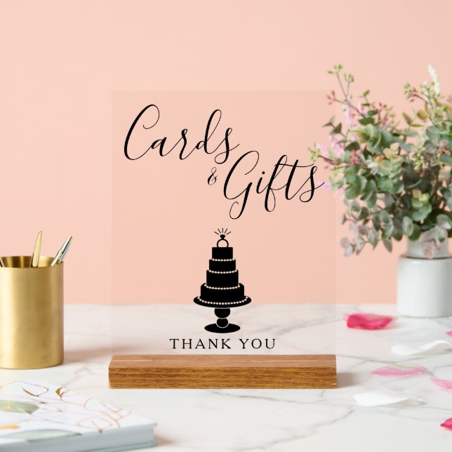 Señal Acrílica Tarjetas de boda y regalos (Boda)