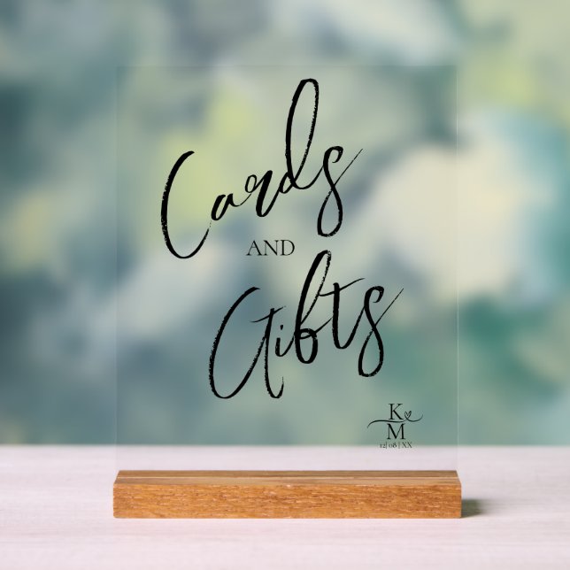 Señal Acrílica Tarjetas de caligrafía de amor y regalos Heart Bla (Neutral )