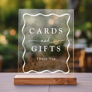 Señal Acrílica Tarjetas de matrimonio y regalo de marco ondulado 
