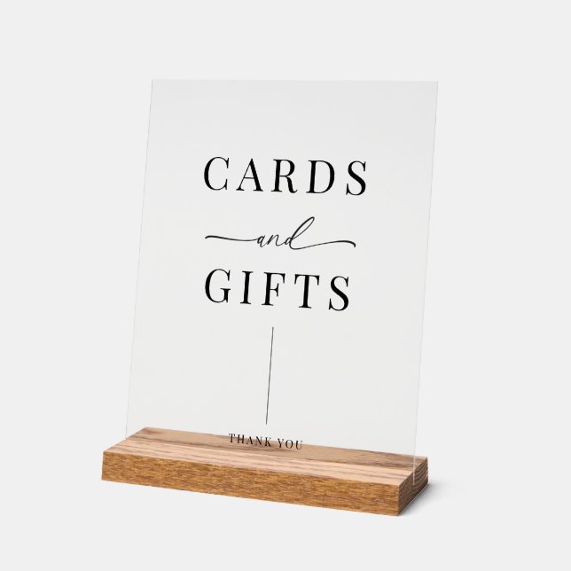 Señal Acrílica Tarjetas de matrimonio y regalos modernos y elegan (Ángulo)