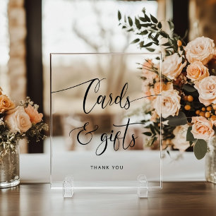 Señal Acrílica Tarjetas minimalistas y regalos