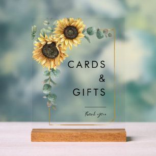 Señal Acrílica Tarjetas y regalo de boda floral de eucalipto de g