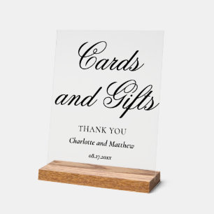 Señal Acrílica Tarjetas Y Regalos Moda Boda Moderno