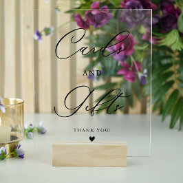 Señal Acrílica Tarjetas y regalos modernos y elegantes