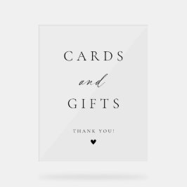 Señal Acrílica Tarjetas y regalos modernos y elegantes