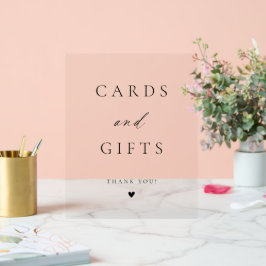 Señal Acrílica Tarjetas y regalos modernos y elegantes