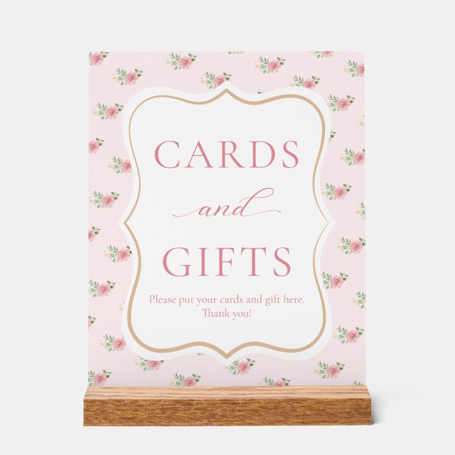 Señal Acrílica Tarjetas y regalos para fiesta de desayuno floral  (Subido por el creador)