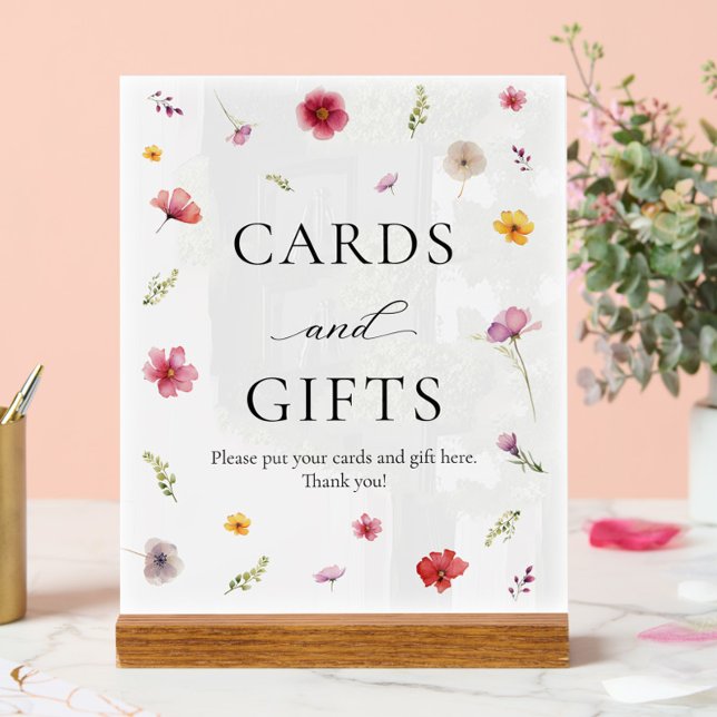 Señal Acrílica Tarjetas y regalos para fiesta de shower nupcial " (Subido por el creador)