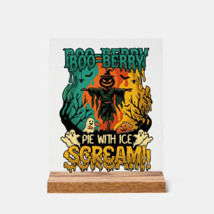 Señal Acrílica Tarta de helado de calabaza Boo Berry Espantapájar