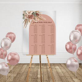 Señal Acrílica Taupe pampas grass wedding seating chart