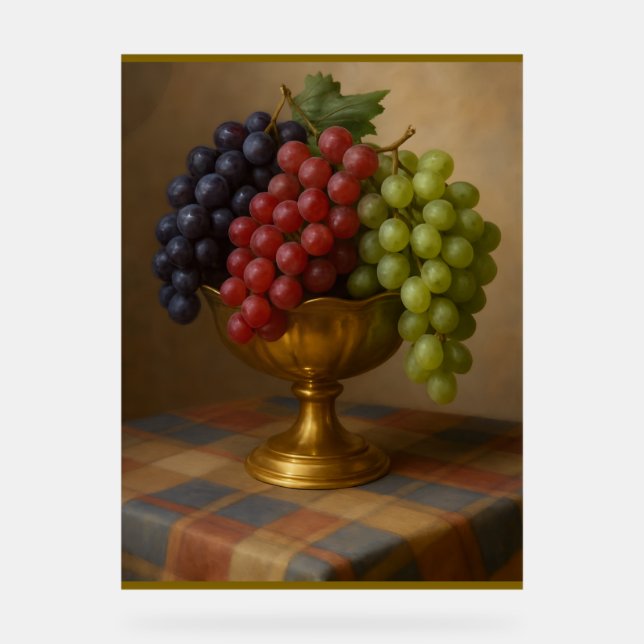 Señal Acrílica Tazón Dorado de Uvas (Anverso)