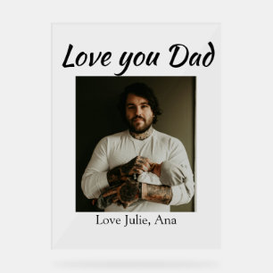 Señal Acrílica te amo papá día del padre agregar foto nombre simp