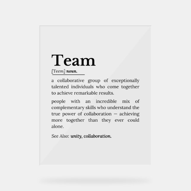 Señal Acrílica Team Definition – The Power of Collaboration  (Anverso)