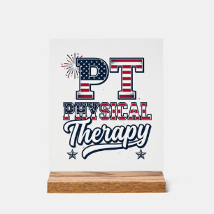 Señal Acrílica Terapia Física Patriótica Diseño de Camiseta Vinta