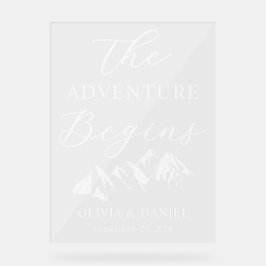 Señal Acrílica The Adventure Begins Personalized Wedding Welcome