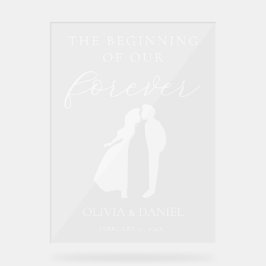 Señal Acrílica The Beginning of Forever Wedding Welcome
