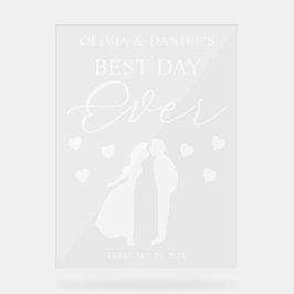 Señal Acrílica The Best Day Ever Personalized Wedding