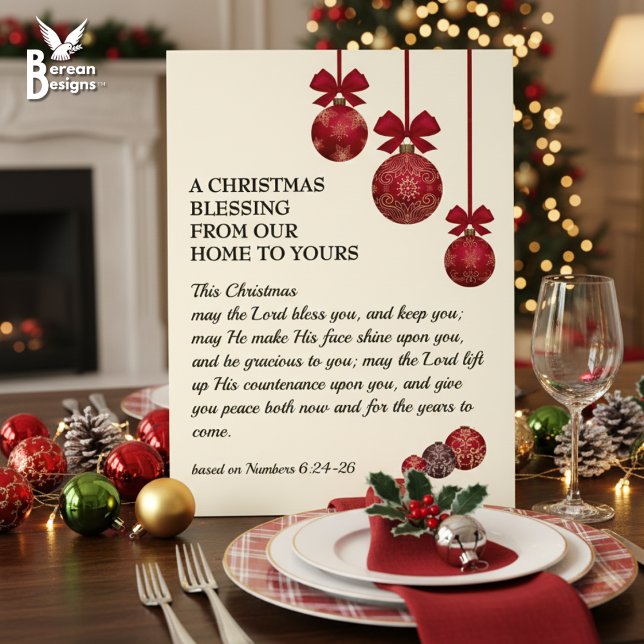Señal Acrílica THE LORD BLESS YOU Christian Christmas Blessing (Christmas version of Christian Numbers 6 Blessing. Acrylic sign would make a great table centerpiece)