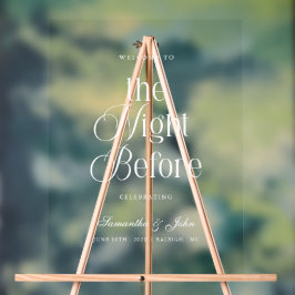 Señal Acrílica The Night Before Rehearsal Dinner Welcome Sign