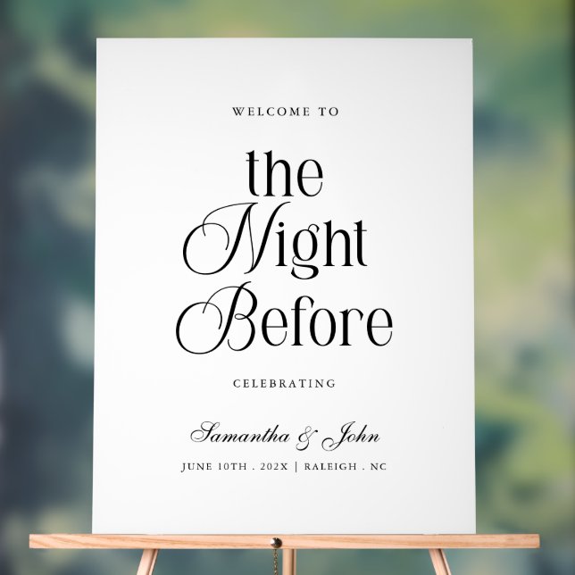 Señal Acrílica The Night Before Rehearsal Dinner Welcome Sign (Neutral )