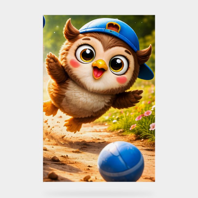 Señal Acrílica The owl playtime vibrant vertical nursery wall pos (Anverso)