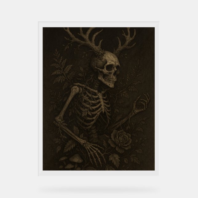 Señal Acrílica The Skull a Gothic Dark Academia Poster (Anverso)