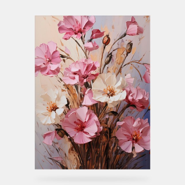 Señal Acrílica Thrift - Impasto Floral (Anverso)