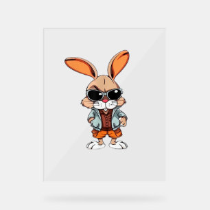 Señal Acrílica Thug Bunny Funny Street Bunny Rabbit Lovers Design